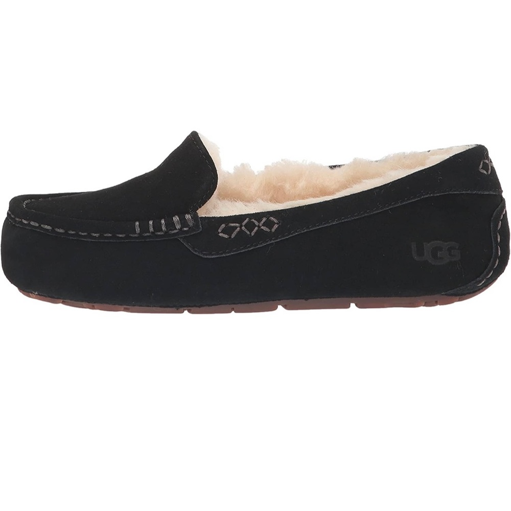 UGG Ansley Women’s moccasin slipper - Sz 7 - New in Box - Black Suede/wo…